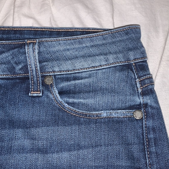 Paige Jimmy Jimmy Medium Wash Ezra Distressed Rolled Cuff Jean Denim Short - Picture 5 of 14